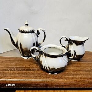 Vintage 40s Dekor Feinsilber RW Bavaria Tea Set with teapot, sugar and creamer